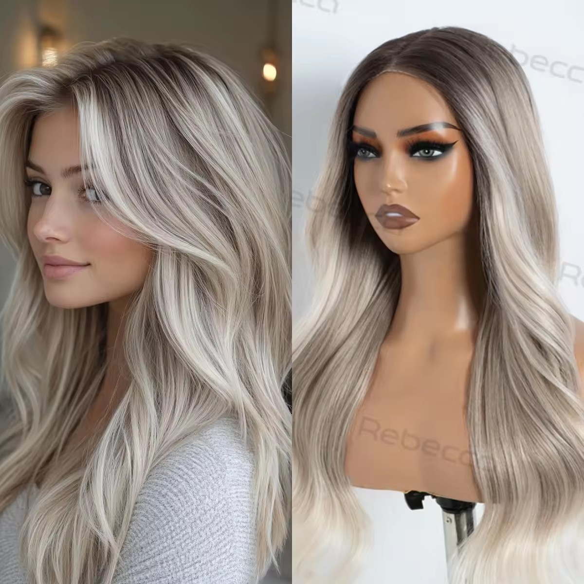 Flame-retardant HD Lace Glueless Synthetic Wigs Heat-Resistant Synthetic Hair 13x3 Per Plucked HD Lace Front Glueless Wigs