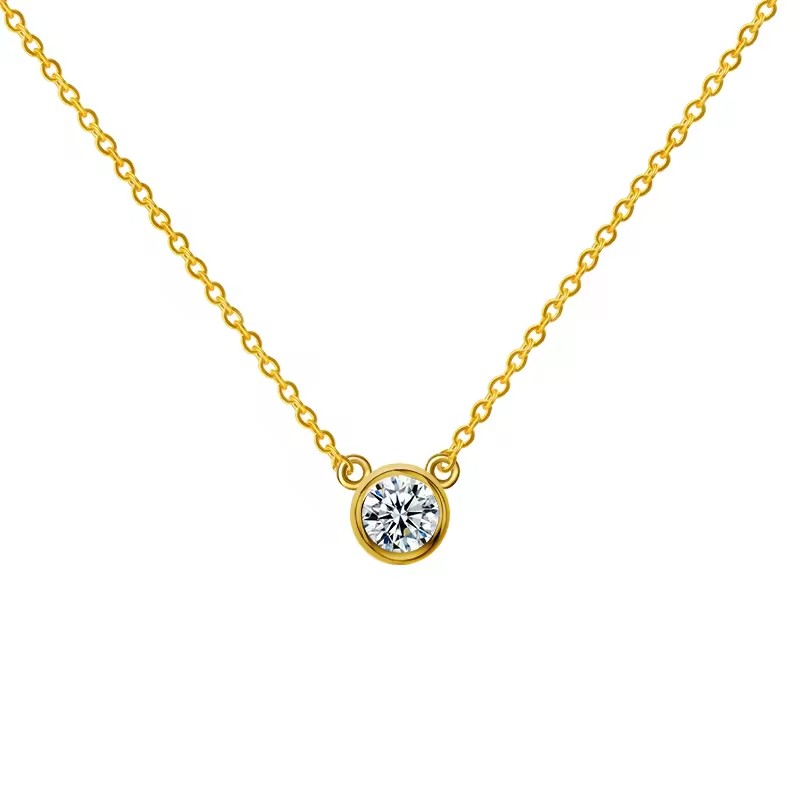 2025 Fine Jewelry Stock Wholesale 14K Soild Yellow Gold Lab Grown Diamond Chain Necklace